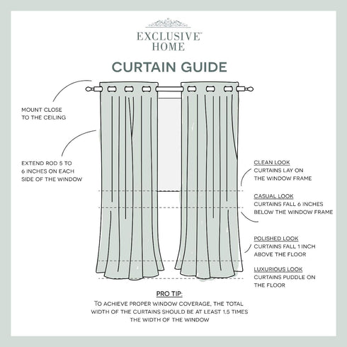 EXCLUSIVE HOME Augustus Metallic Light Filtering Grommet Top Curtain Panel Pair, 54"x108", Off-White...