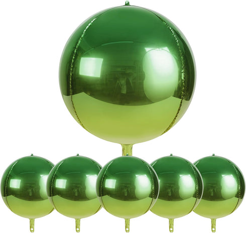 6pcs Big Gradient Green Foil Balloons 22 Inch 4D Metallic Gradient Green Yellow Balloons for St Patricks Day Decorations, Green Party, Mardi Gras ...