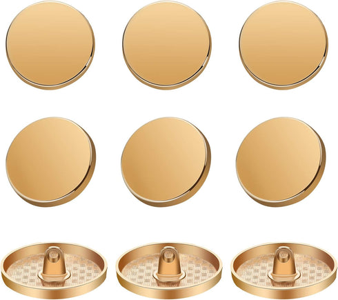 Chuangdi 30 Pieces Metal Flat Button Alloy Shank Round Shaped Sewing Button for Women Suit Woolen Coat Shirt Trousers Sewing Crafts(25 mm,Gold)...