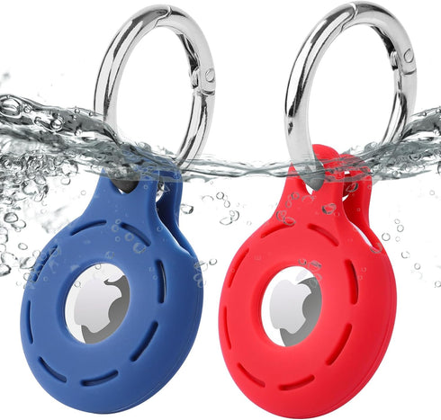 Airtag Dog Collar,Silicone Tracking Airtag Dog Collar Holder, Durable and Lightweight Airtag Collar for pet,Apple AirTag for pet Collar (2 pack)(R...