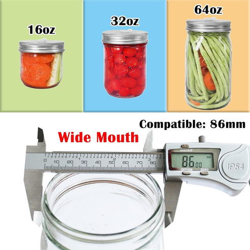 Fermentation Lids, Fermentation Kit- 2 Mason Jars Fermenting Lids, 2 Airlocks for Fermenting, 4 Grommets, Fermentation Kit for Making Hot Sauce Pi...