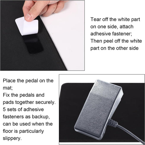 Sewing Machine Foot Pedal Pad 10.23 x 8.26 Inch, with 6pcs Adhesive Fasteners Black Sewing Machine Foot Mat Anti-Slip Rubber Sewing Machine Floor ...