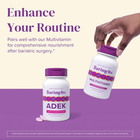 Barimelts ADEK - 60 Fast-Dissolving Tablets (2-Month Supply) - Sugar-Free Bariatric Vitamins for Women Including Vitamin A, Vitamin D, Vitamin E &...