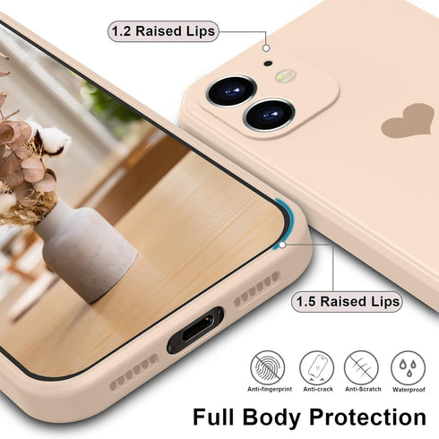 iPhone 12 Case, Phone Case iPhone 12 Pro, Slim Thin Cute Heart Silicone Design Shockproof Protective Soft Bumper Drop Protection Girls Women Boys ...