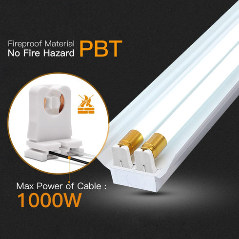 JACKYLED Non-Shunted Turn-Type T8 Lamp Holder UL Socket Tombstone with 10 inches Wires Attached for LED Fluorescent Tube Replacements 18-Pack...