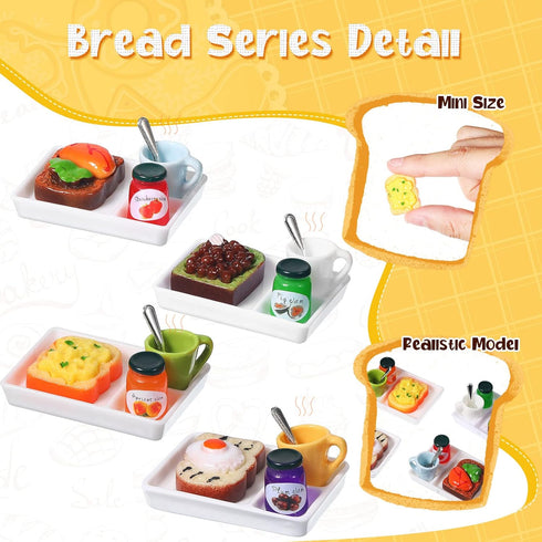 50 Pieces Dollhouse Miniature Fast Food Accessories Set Mixed Resin Food Drink Mini Hamburger Fries Juice Milk Bread Jam Cup Doll Kitchen Pretend ...