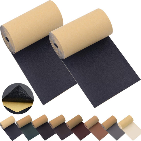 KJML DIY Leather Repair Patch Tape for Couches 2packs kit 3X55inch Self-Adhesive refinisher cuttable for Furniture Sofa Vinyl Car Seats Couch Chai...