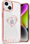 VENA vLove Glitter Clear Case Compatible with Apple iPhone 14/13 (6.1"-inch), Heart Shape (Magsafe Compatible) Dual Layer Slim Hybrid Clear Bumper...