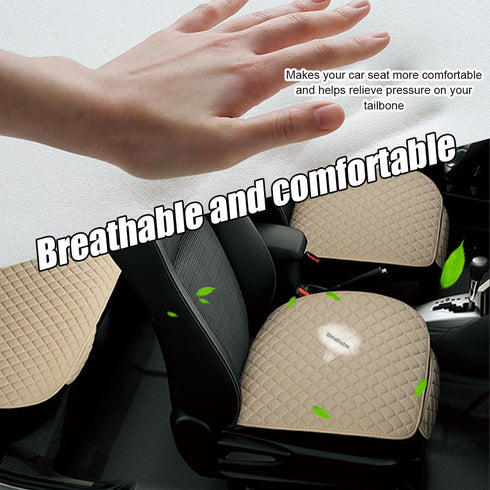 Car Seat Bottom Cover Pad, Breathable Auto Front Seat Protector with Storage Pocket, Comfortable Seat Bottom Cushion Mat for Most Vehicle, Univers...