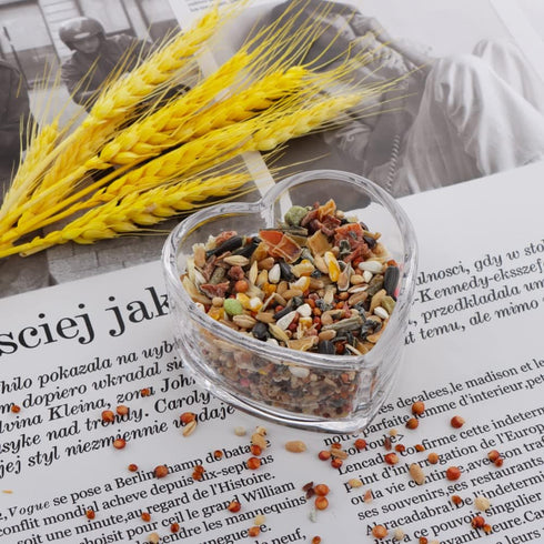 Hamster Transparent Glass Food and Water Dish Cute Heart-Shaped Feeding Bowl for Hamster Hedgehog Small Pet...