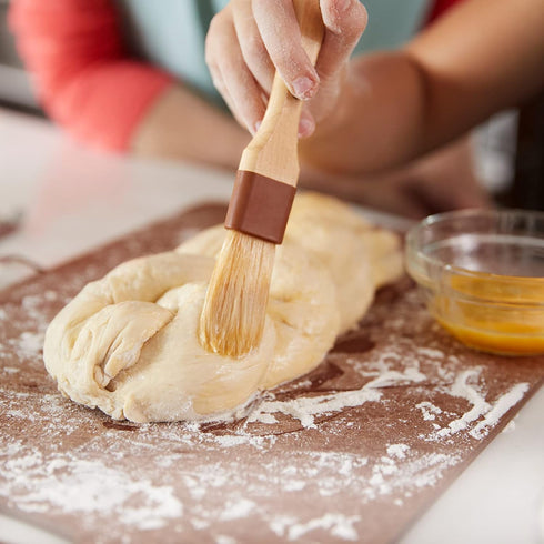 Boao 4 Pieces Pastry Brushes Baking Basting Brush with Natural Bristle BBQ Oil Brush Wooden Handle Food Brush for Cooking Butter Egg Kitchen Brush...