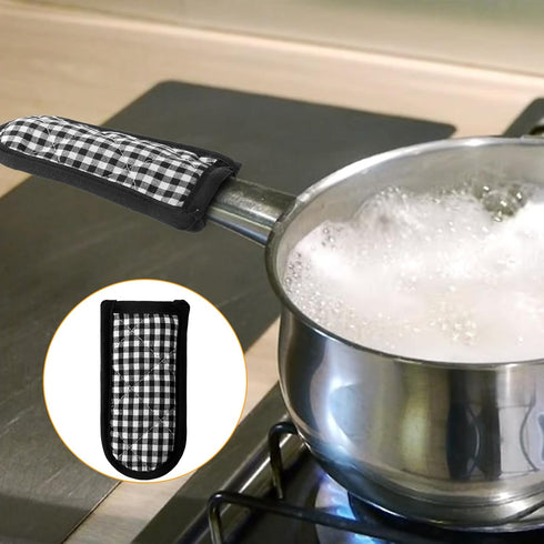 4 Pieces Pan Handle Sleeve, Pot Handle Covers Heat Resistant Iron Skillet Handle Covers Machine Washable Pot Pan Skillet Handle Holder Sleeves for...