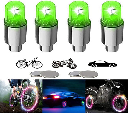 4 Pieces LED Bike Wheel Lights Car Tire Valve Stems Caps Bicycle Motorcycle Waterproof Tyre Spoke Flash Lights Cool Reflector Accessories for Kids...