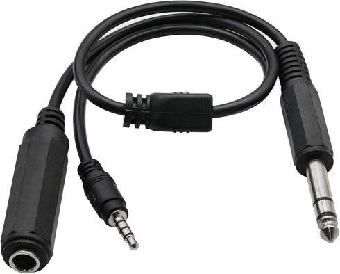 GINTOOYUN 6.35mm TRS Male to 1/4 TRS Female Stereo Headphone Y Splitter Extension Cable...