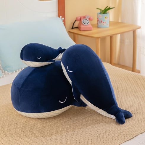 Gentle Whale Plush Toy Ultra Soft Cotton Sea Mammal Doll Cozy Companion for All Ages Children Best Birthday Gift Pillow (Blue 10inch)...