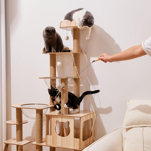 Yangbaga Cat Natural Sisal Rope for Scratching Post Tree Replacement, Hemp Rope for Repairing, Recovering or DIY Scratcher, 6mm Diameter, Come wit...