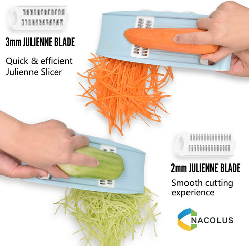 5 in 1 Mandoline Slicer for Kitchen, Vegetable Slicer Multi Blade Potato Chip, Veggie shredder, Vegetable Cutter, Julienne Shredder and peeler For...