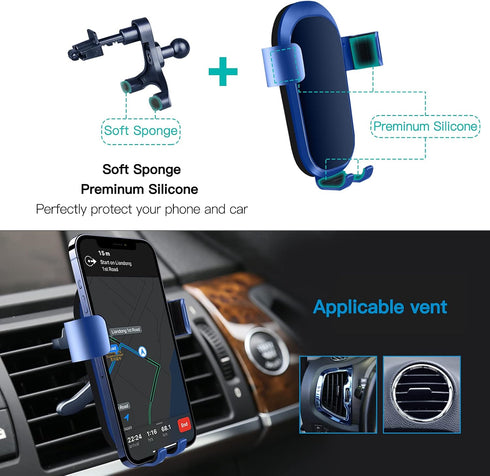 wipalor 2021 Upgraded Car Phone Holder Mount Auto-Clamp for Dashboard Windshield, Air Vent Cell Phone Holder for Car, Long Arm Strong Suction Car ...