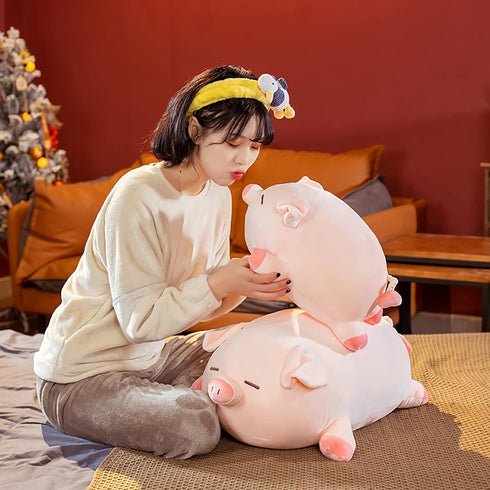 Cute Kawaii Pig Plush Pillows Stuffed Animal Hugging Pillow, Soft Pig Stuffed Cuddle Plush Toys, Birthday Gifts for Girls Girlfriend… (Squint, 15....