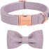 ARING PET Girl Dog Collar-Cotton Lavender Dog Collar with Bow, Adjustable Bowtie Dog Collars Pet Collars Gifts with Metal Buckle...