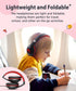 rockpapa C24 On-Ear Wired Headphones with Microphone,Lightweight Foldable Corded Headphones with No-Tangle Cord of 3.5mm Jack,Stereo Bass Headphon...