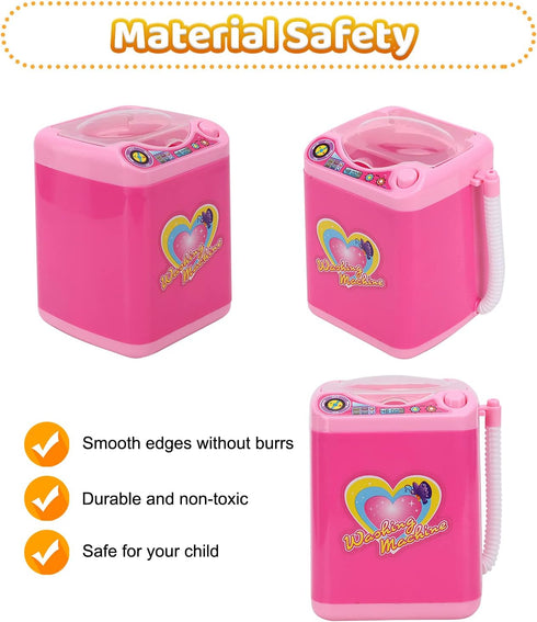 Washing Machine, Kids Mini Simulation Electric Automatic Washing Machine, Lightweight Small Appliance with Realistic Details, Perfect for Girls & ...