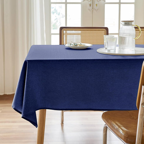Textured Tablecloth Rectangle 52x70 Water Resistant Spill-Proof Wipeable Table Cloth Wrinkle Free Fabric Dining Table Cover for Birthday Party Far...