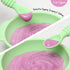PrimaStella Unbreakable Silicone Non-Slip Bowl and Chew Spoon Set for Babies and Toddlers (Green)...