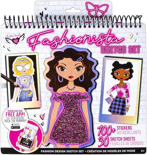 Fashion Angels Fashion Design Sketch Portfolio - Sketch Book for Beginners, Sketch Pad with Stencils and Stickers for Kids 6 and Up, Brown(Covers ...