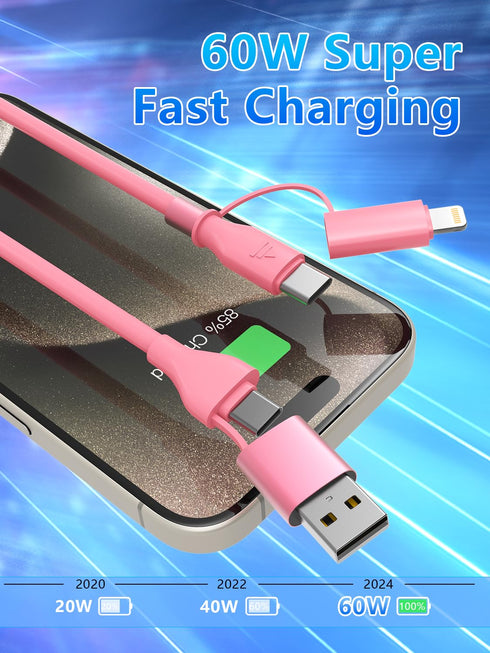 Coiled USB C Cable, 3FT Coiled Lightning Cable,USB C + Lightning Charger Cord 60W Fast Charging USB C iPhone 15 Cable for Car CarPlay & Android Au...