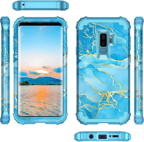 Casetego for Galaxy S9 Plus Case,S9+ Case,Heavy Duty Shockproof 3 Layer Hard PC+Soft Silicone Bumper Rugged Anti-Slip Protective Cases for Samsung...