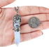 Top Plaza Antique Silver Flower Wrapped Synthetic Opalite Healing Crystal Necklace...
