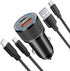 iPhone Car Charger, 38W MFi Certified Lightning Car Charger, USB C Car Charger Adapter PD3.0&QC3.0 Car Charger with 2Pack Lightning Cable for iPho...
