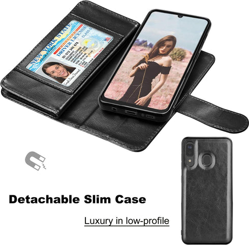 Takfox Wallet Case for Samsung Galaxy A20, Galaxy A20 Case Wallet with ID Credit Card Holder Slots Folio Flip Kickstand Detachable Magnetic Phone ...