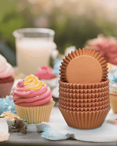qiqee Mini 300-Count Cupcake Liners Cupcake Cups Food Grade Orange Cupcake Papers Baking Cups Cupcake Wrappers (Mini Size)...