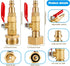 2PCS Brass RV Winterize Blowout Adapter, 1/4 Inch Male Quick Connecting Plug &3/4 inch Male GHT Thread &1/4 Inch Ball Valve with 2 Pcs Washers for...