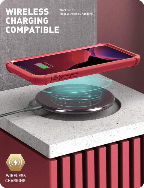 i-Blason Ares Case for iPhone 11 Pro Max 2019 Release, Dual Layer Rugged Clear Bumper Case with Built-in Screen Protector (Metalic Red)...