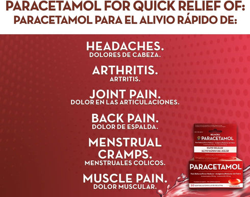 Acetaminophen 325mg 20 Softgels for Pain Relief, Liquid Filled Capsules to Rapid Release Pain, Quick Pain Reliever for Adults Extra Strength, Feve...