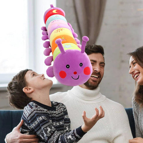 19.6" Caterpillar Stuffed Animal Small Pillow, Fun Plush Soft Long Pillow, Toy Doll Creative Birthday Gift Purple...