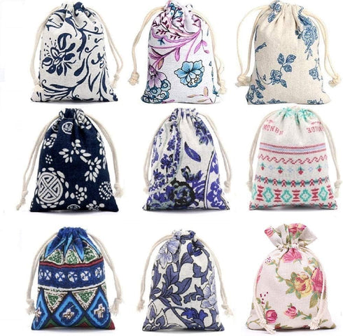 Burlaps Bags with Drawstrings- Jewelry Pounches Sacks Fabric Linen Packing Storage Gift Bag for Wedding Party Shower Christmas Birthday Thanksgivi...