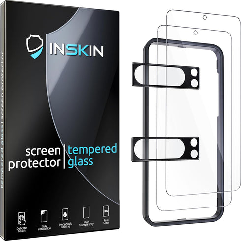 Inskin Tempered Glass Screen Protector for Google Pixel 8 Pro (6.7 inch, 2023) - Ultimate 2+2 Pack with Camera Lens Guard and Easy-Install Tray - ...