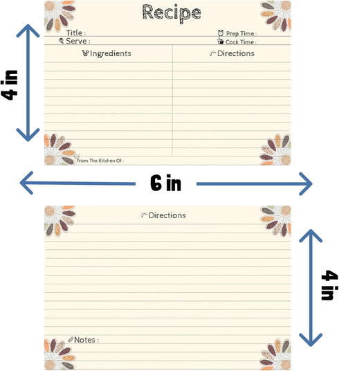 Recipe Cards 4x6 Double Sided With Gift Pen, 40 Count Recipe Cards, Blank Recipe Cards...