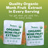 Organic Monk Fruit Sweetener, 125g (4.41oz), No Fillers Pure USDA Organic Monk Fruit Extract Powder with No Aftertaste, Zero Calorie & Zero Carbs,...