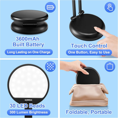 Battery Operated Lamp,3600mAh Battery Powered Lamp,Rechargeable Lamp Battery Lamp,Wireless Lamp Cordless Lamps Rechargeable Table Lamp,Dimmable De...