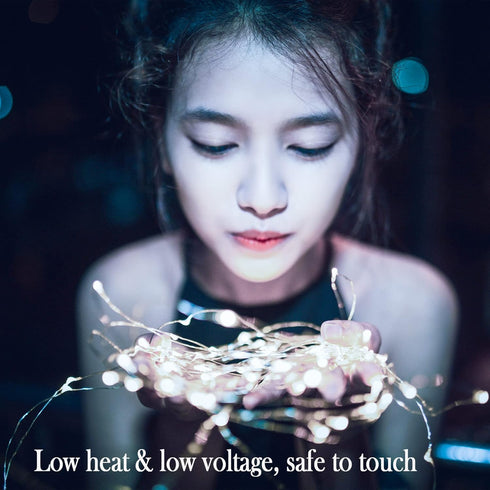 Twinkle Fairy Lights Battery Powered 3 Modes with Timer Firefly Lights 20 LED on 7.2feet Silvery Copper Wire for DIY Wedding Party Christmas Hallo...