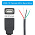 4Pcs USB A Female 4Pin Bare Wire 1M/3FT, 5V/2A USB 4 Pin Pigtail Open End Power Data Cable, Tail Tinning, for USB Equipment Installed or Replaceme...