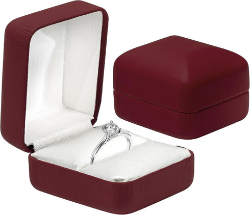 Leather Ring Box for Proposal, Engagement ring box | Premium jewelry holder ring Display case, wedding ring box, Anniversary, Valentine's Day, Rin...
