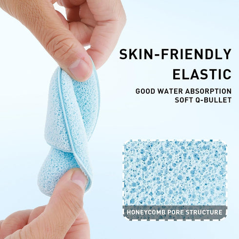 Qianyu 4 Pcs Gentle Facial Sponges Deep Pore Cleansing and Exfoliating Blackheads Daily Facial Cleansing Makeup Remover Reusable Glove Bath Sponge...