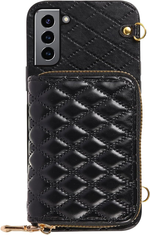 Furiet Detachable Crossbody Strap Wallet Case for Samsung Galaxy S21 Plus S21+ 5G Zipper Purse, Multi Card Slots and PU Leather Stand Cell Phone C...