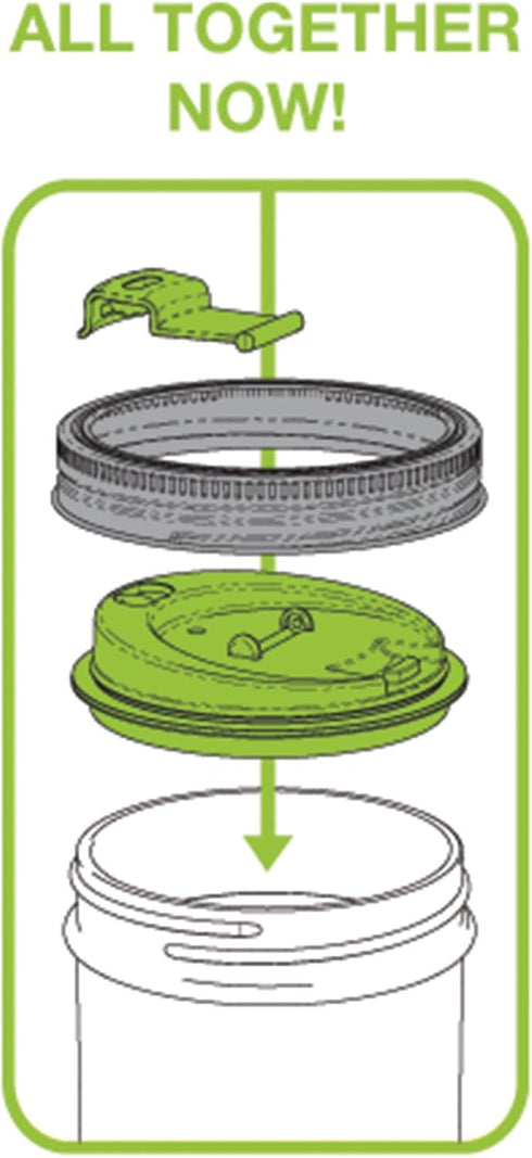 Jarware Mason Jar Drink Lid, Wide Mouth, Green...